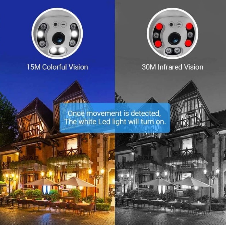 ICSee Αδιάβροχη Έξυπνη PTZ Κάμερα Ασφαλείας 3MP 1080p με WiFi - Αpp Εφαρμογή Παρακολούθησης - Νυχτερινή Λήψη & Μικρόφωνο